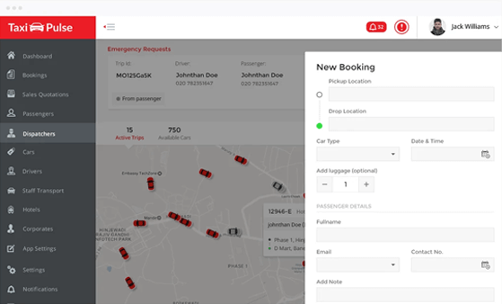 taxi pulse dispatcher panel